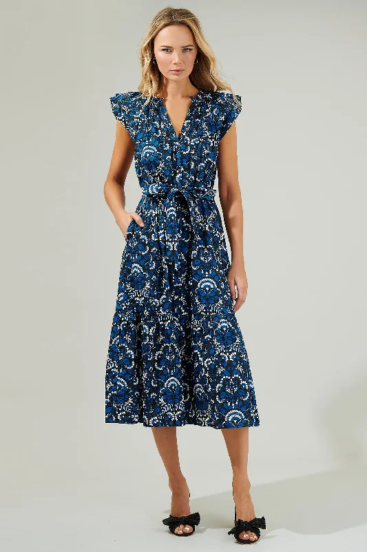 Etta Floral Charlotte Button Midi Dress