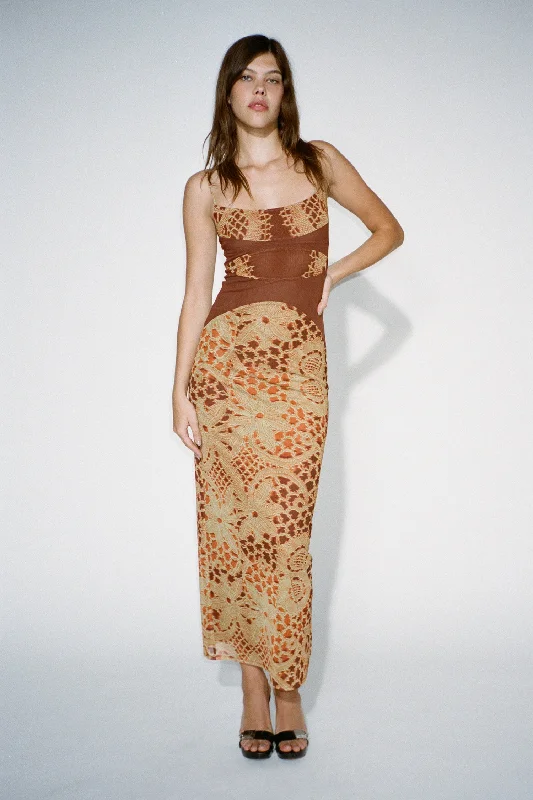 GIA DRESS - LACE ORANGE