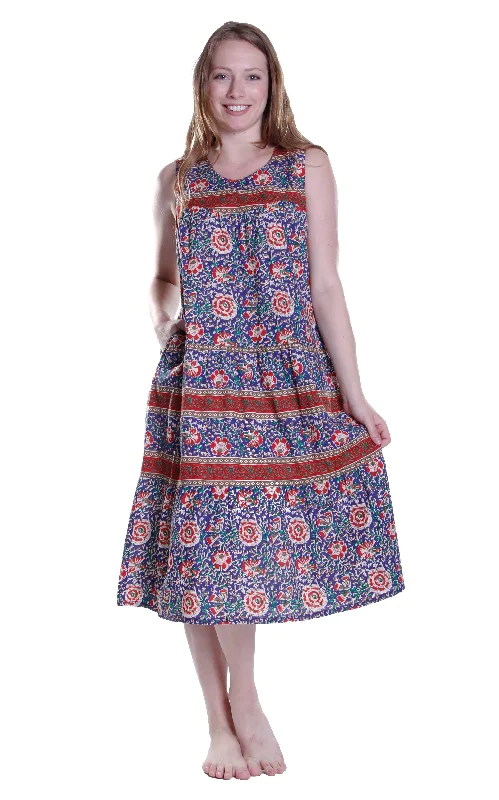 La Cera 100% Cotton Border Print Dress