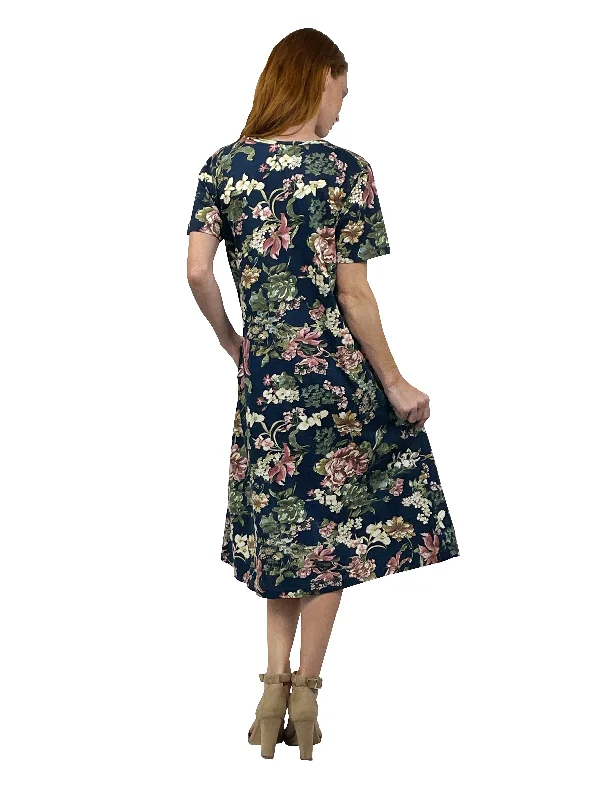 La Cera Midnight Floral Knit Dress