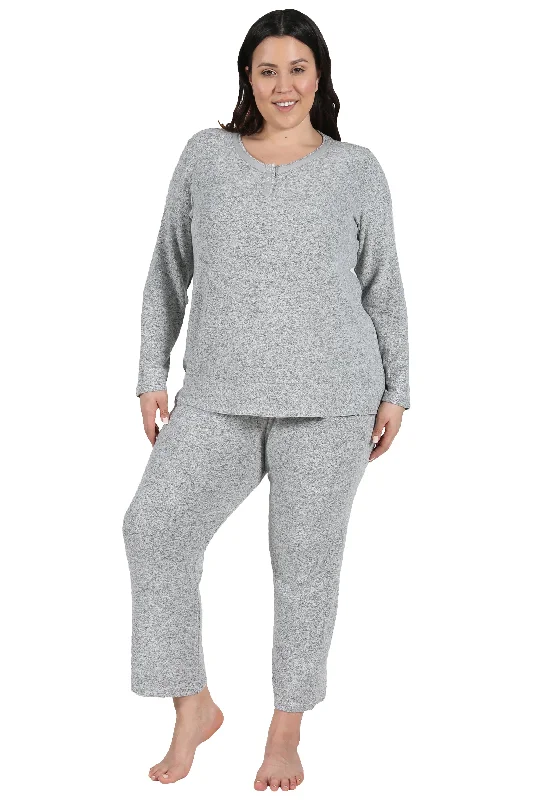 The Comfort Collection Plus Size Snap PJ Set