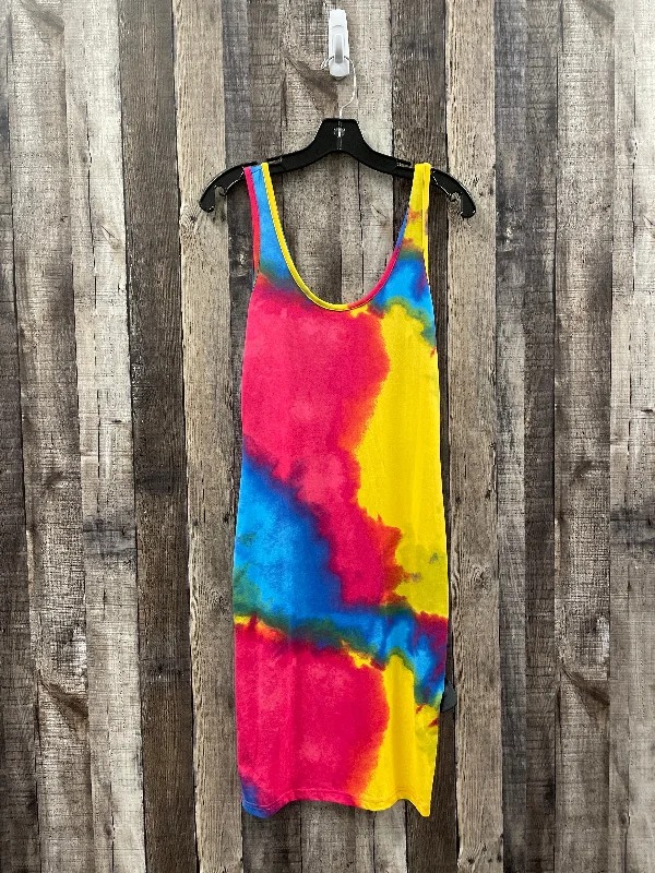 Tie Dye Print Dress Casual Midi Cme, Size L