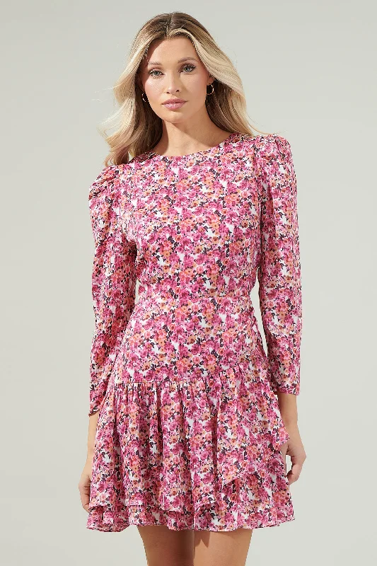 Aura Floral Ruffle Mini Dress