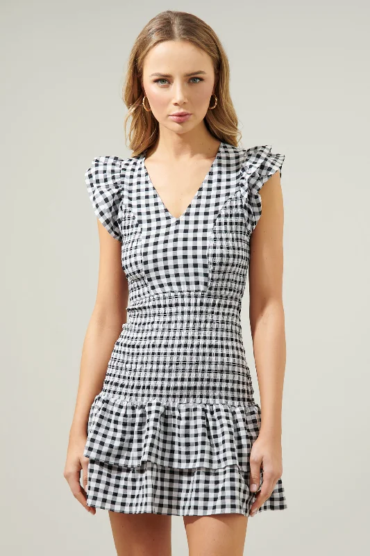 Darcy Gingham Smocked Everleigh Mini Dress