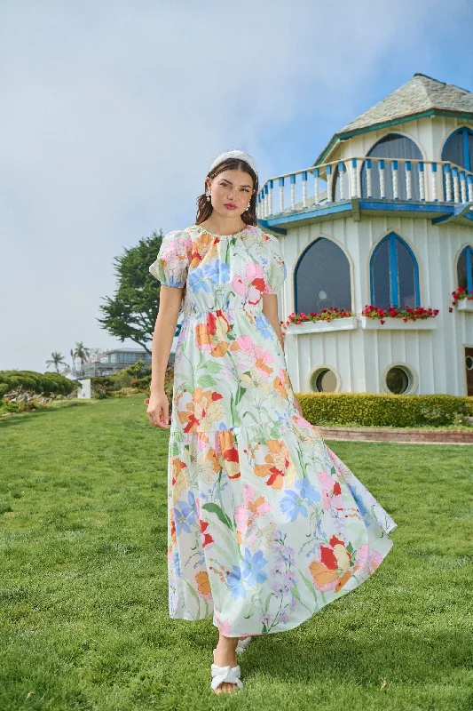 Juliet Floral Garden Becca Tiered Maxi Dress