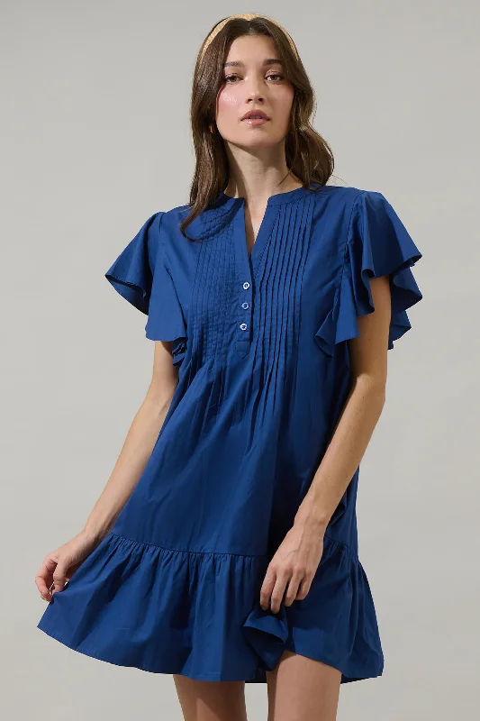 Lizzy Pleated Ruffle Mini Dress