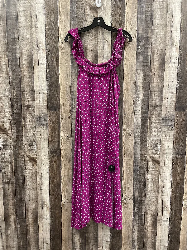 Purple Dress Casual Maxi Loft, Size L