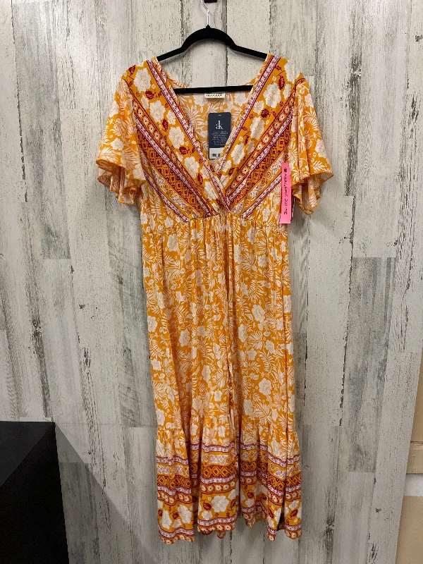 Yellow Dress Casual Maxi Clothes Mentor, Size S