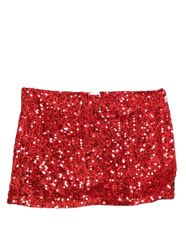 Red Skirt Midi Wild Fable, Size L