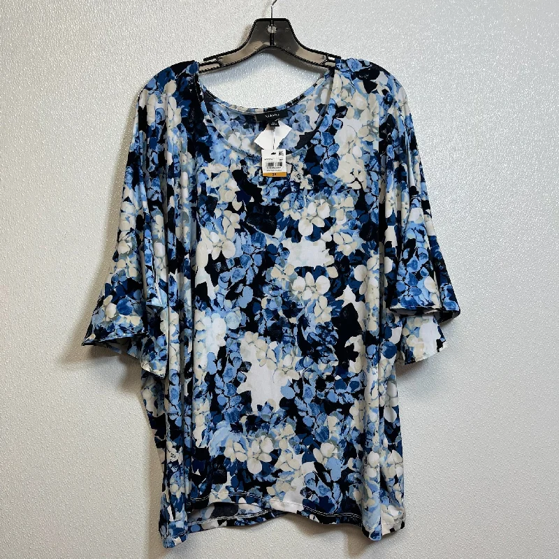 Top Short Sleeve By Alfani O In Blue, Size: 3x