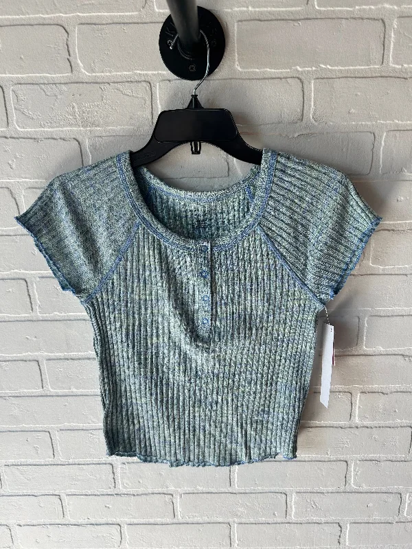 Top Short Sleeve By American Eagle In Blue & Green, Size: M