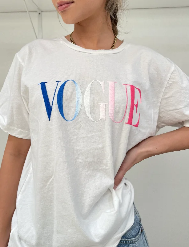 Vogue Unisex Tee, Ombre White