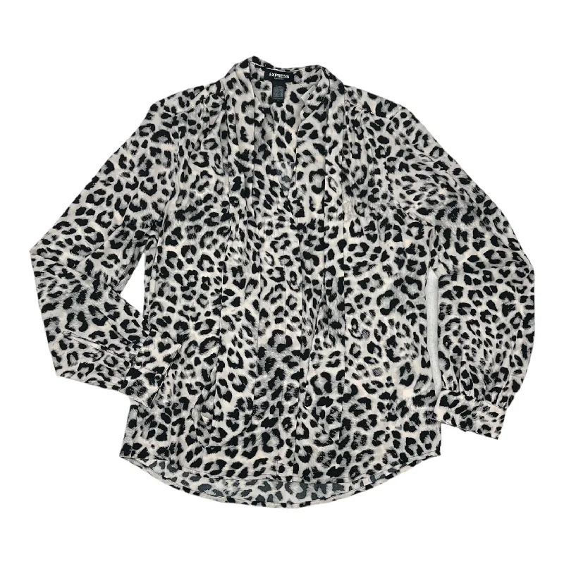 ANIMAL PRINT BLOUSE LS by EXPRESS Size:M