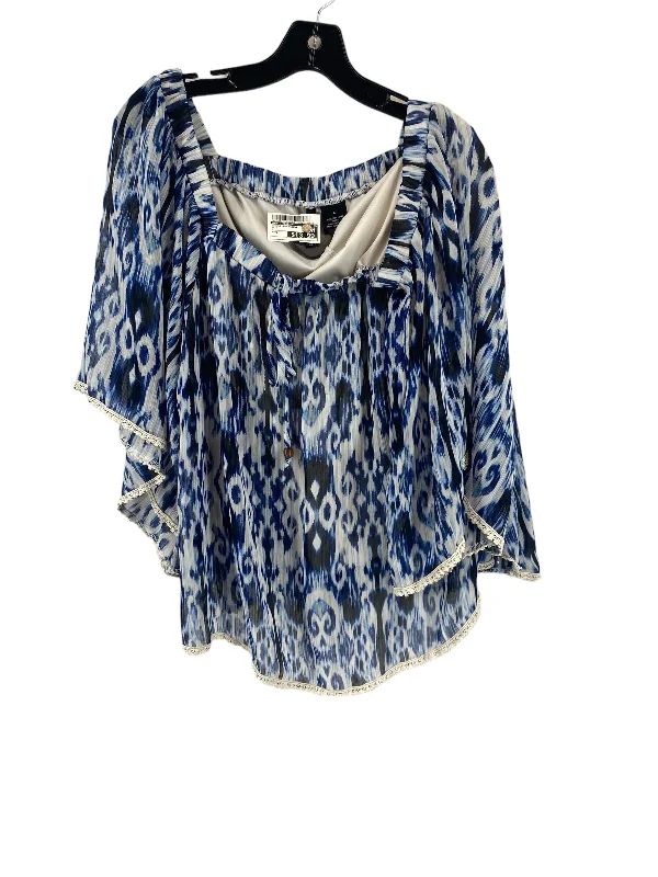 Blouse 3/4 Sleeve By New Directions In Blue, Size: L