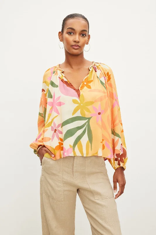 DION PRINTED BOHO TOP