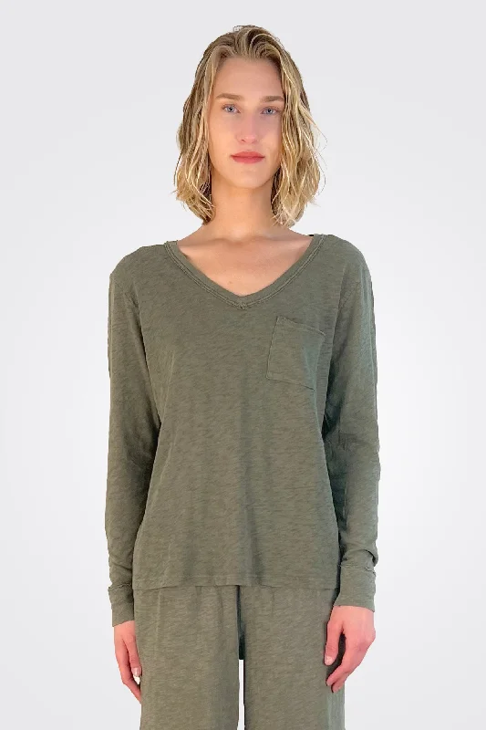 Billie Boyfriend Long Sleeve Tee - Forest Night