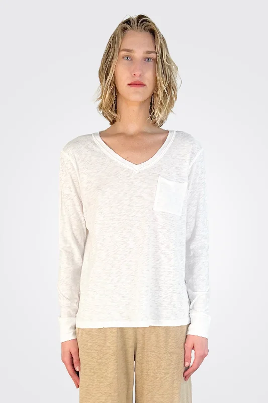 Billie Boyfriend Long Sleeve Tee - White Sand