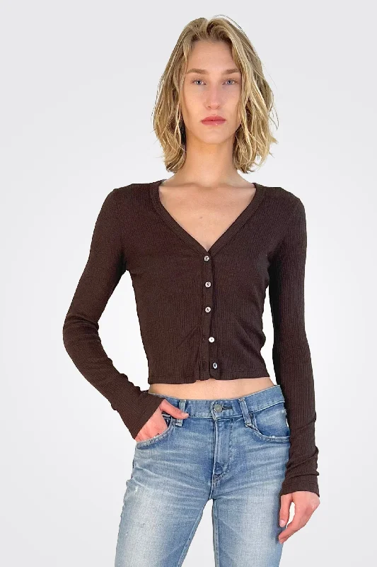 Lyla Ribbed Cardigan - Java