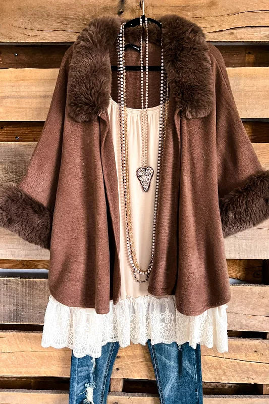 On The Seen Faux Fur Coat - Mocha