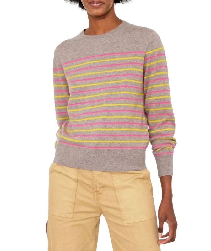 Betty Striped Sweater In Sand Multi