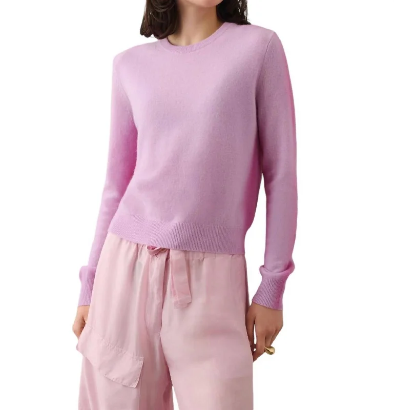 Cashmere Spray Paint Crewneck Sweater In Purple Spray