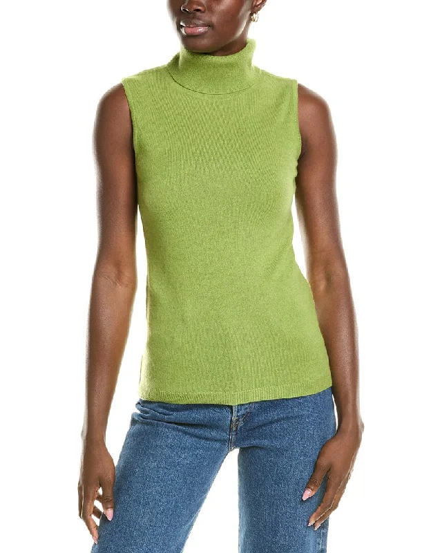 Forte Cashmere Sleeveless Turtleneck Cashmere Sweater