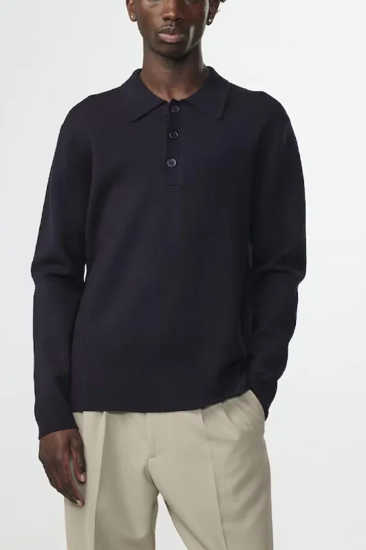 Harald Crew Sweater In Navy Blue