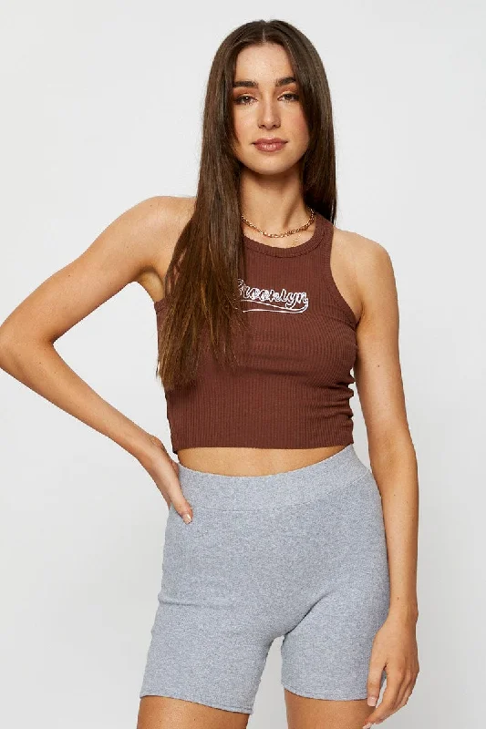 Brown Singlet Top