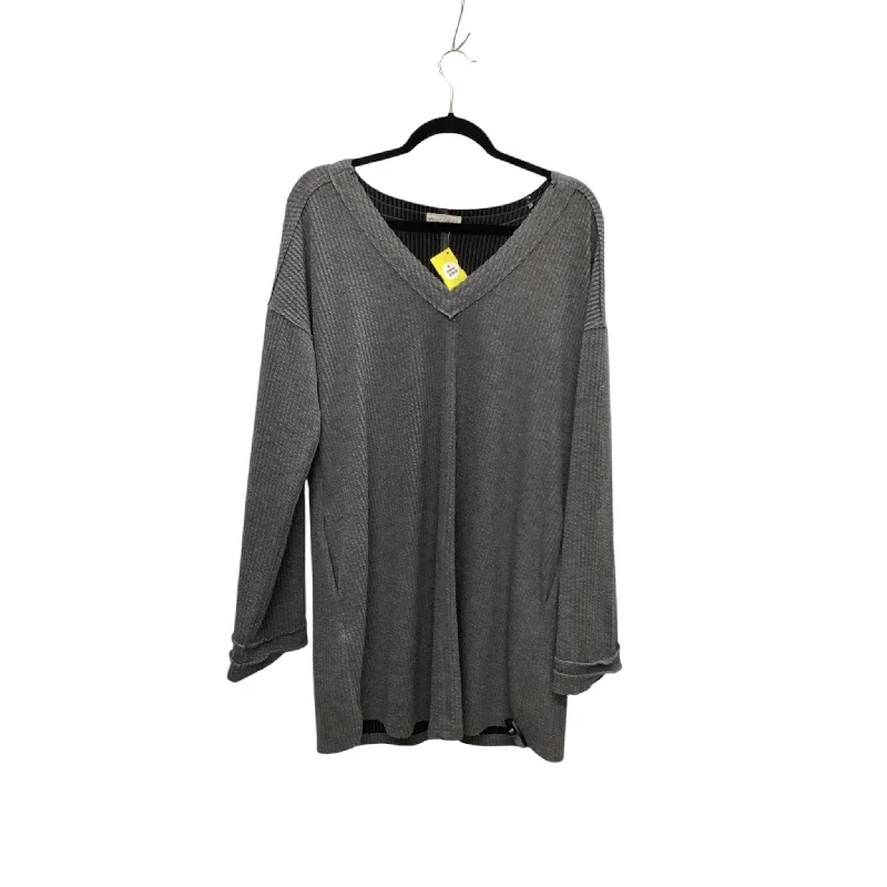 Top Long Sleeve Basic By Clothes Mentor In Grey, Size: L