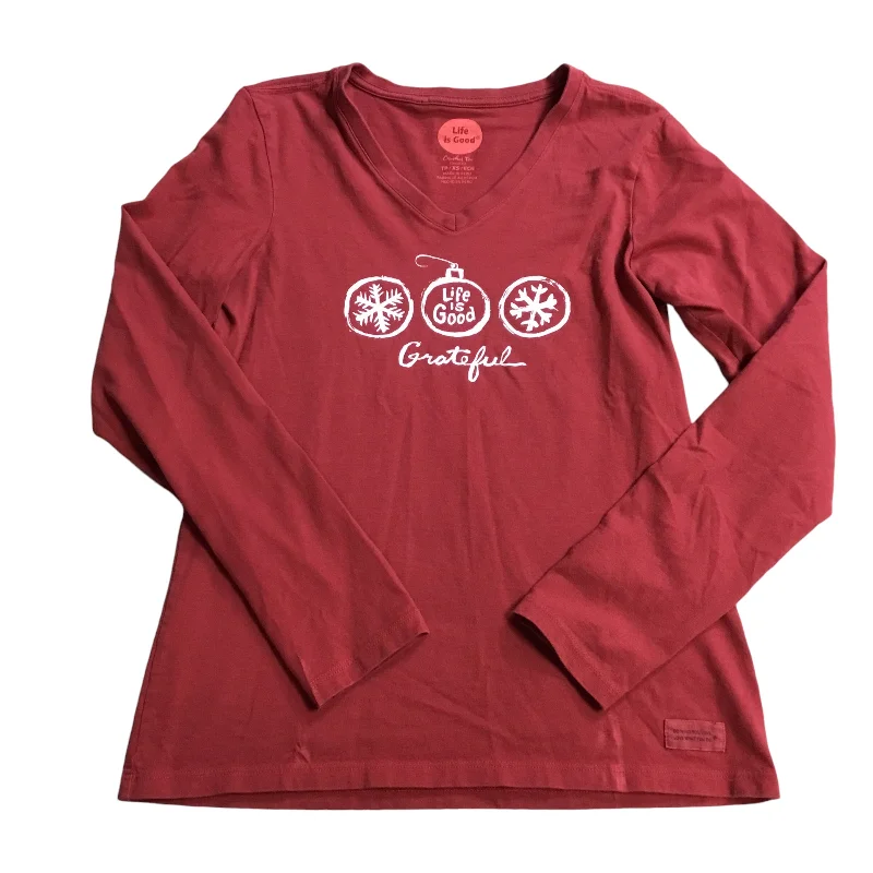 Top Long Sleeve Basic By Life Is Good In Red, Size: Xs