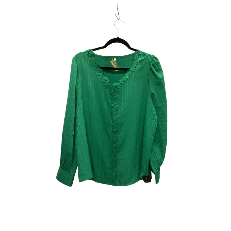 Top Long Sleeve By Clothes Mentor In Green, Size: 2x