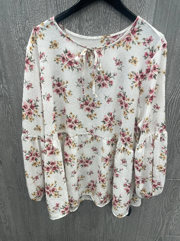 Top Long Sleeve By Cmf In Floral Print, Size: 3x