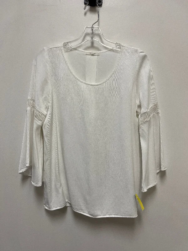 Top Long Sleeve By Pleione In White, Size: Xs