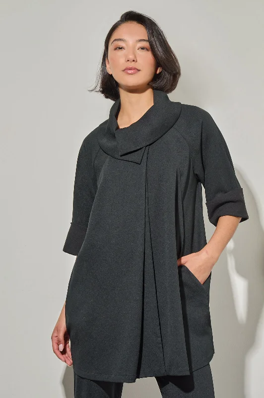 Stretch Deco Crepe Envelope Collar Jacket