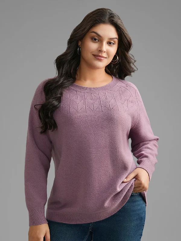 Supersoft Essentials Solid Pointelle Knit Pullover